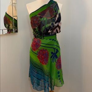 Iris Impressions midi wrap skirt.